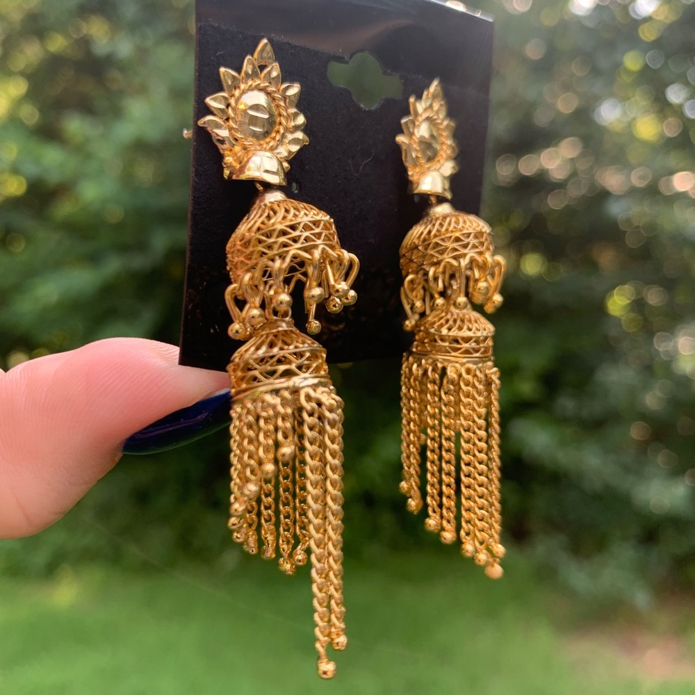 NWT Spiral Chain Fringe Shaker Earrings - Picture 7 of 9
